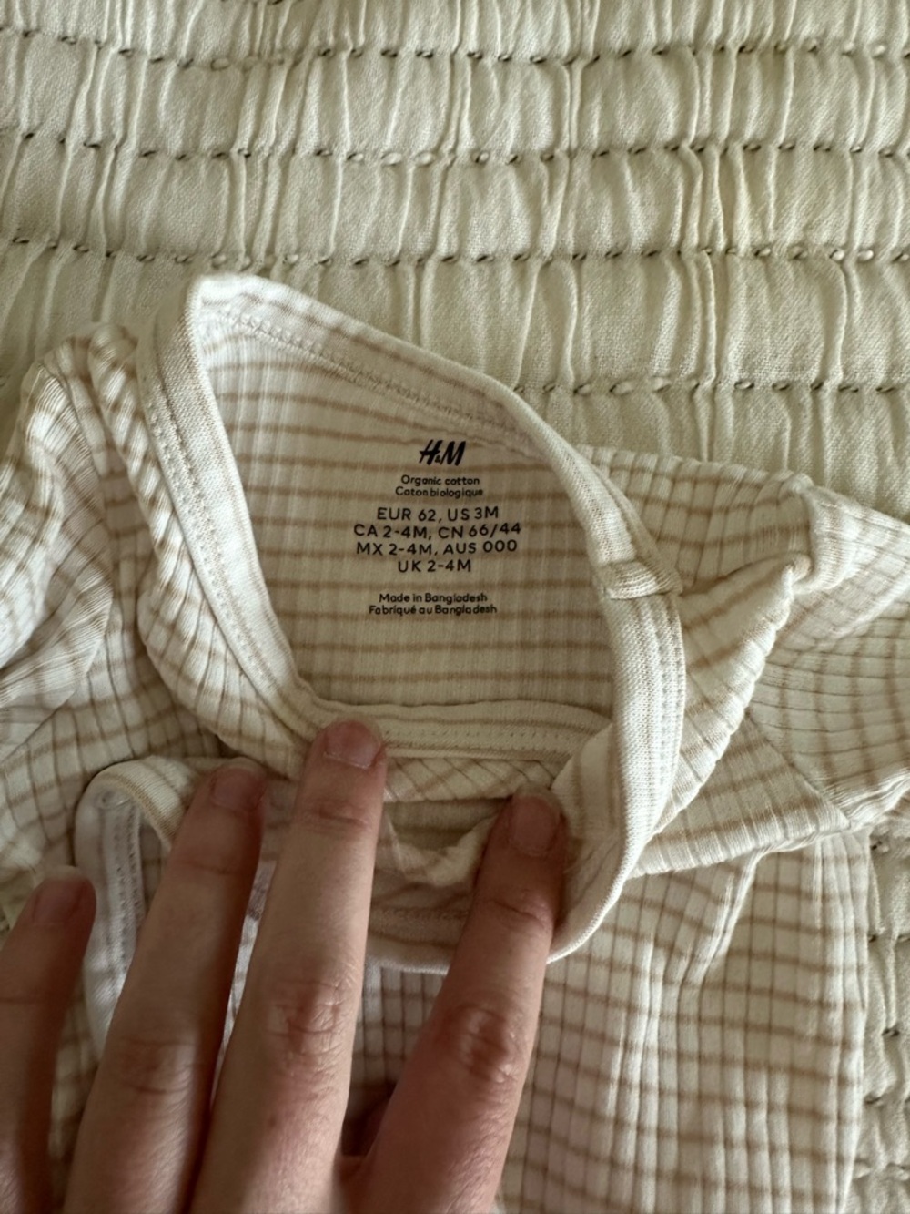 H&M Cream Grid Baby Matching Set - Picture 2 of 2